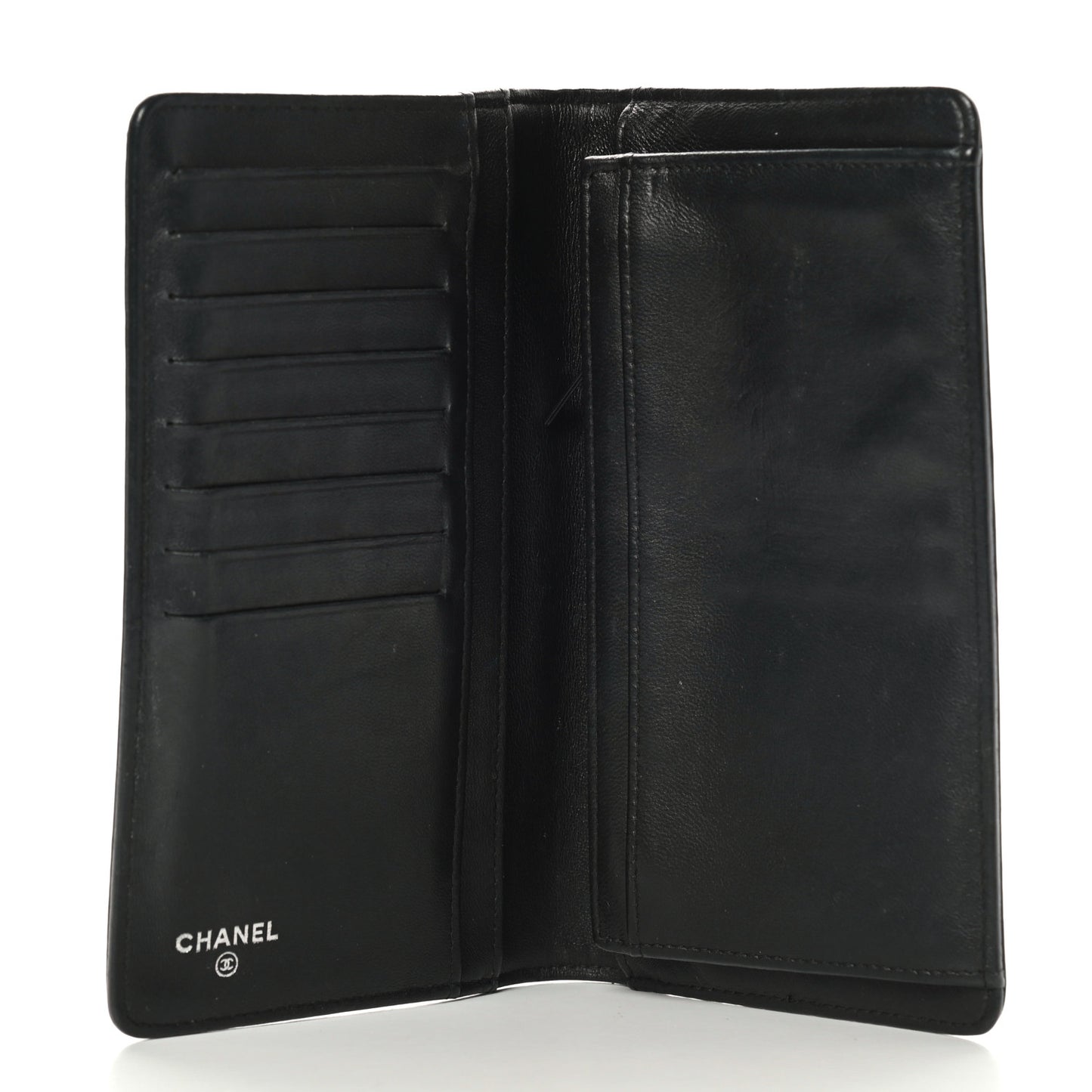 Lambskin Quilted Boy Yen Wallet Black