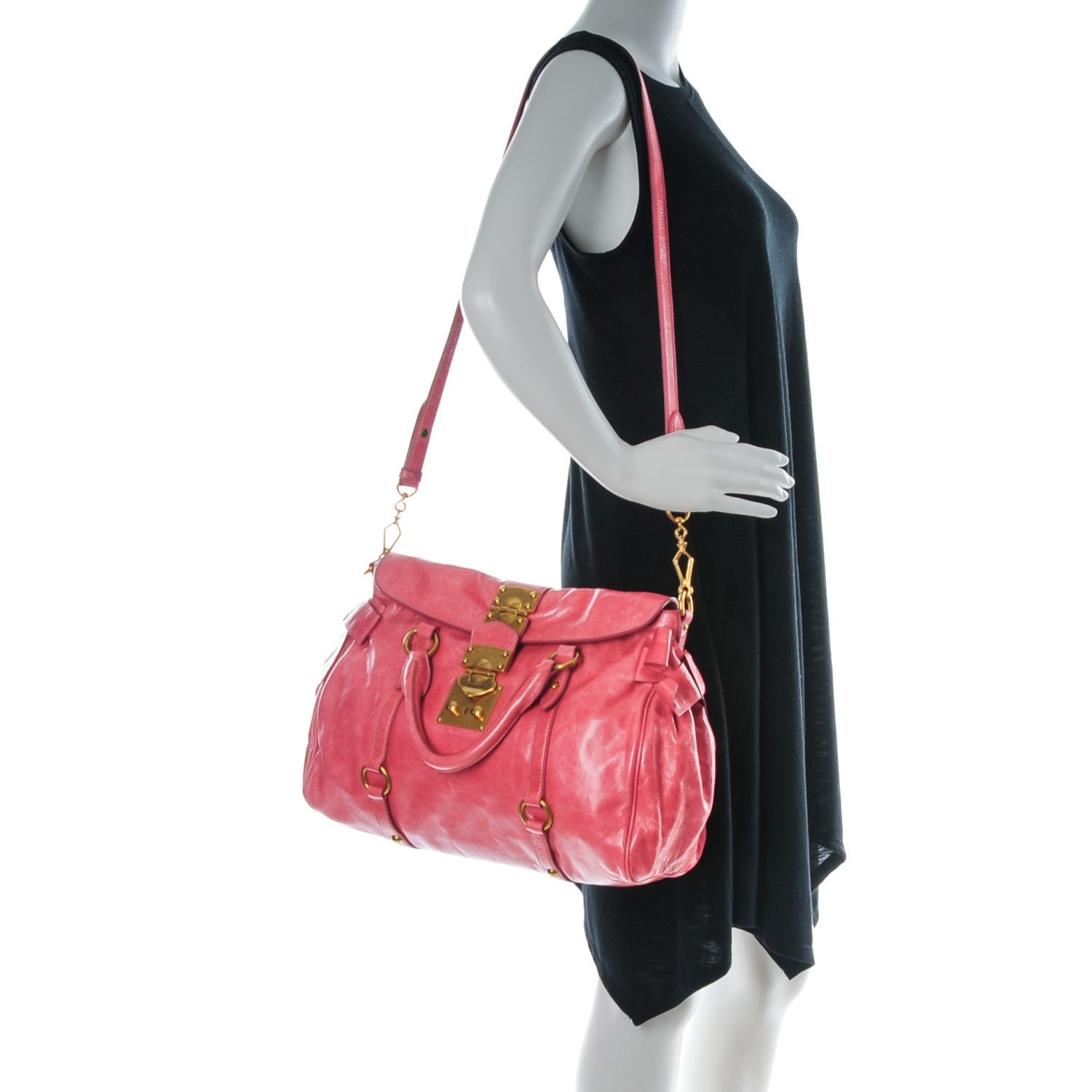 Miu Miu Vitello Lux Medium Bow Bag Rosa 2 of 8