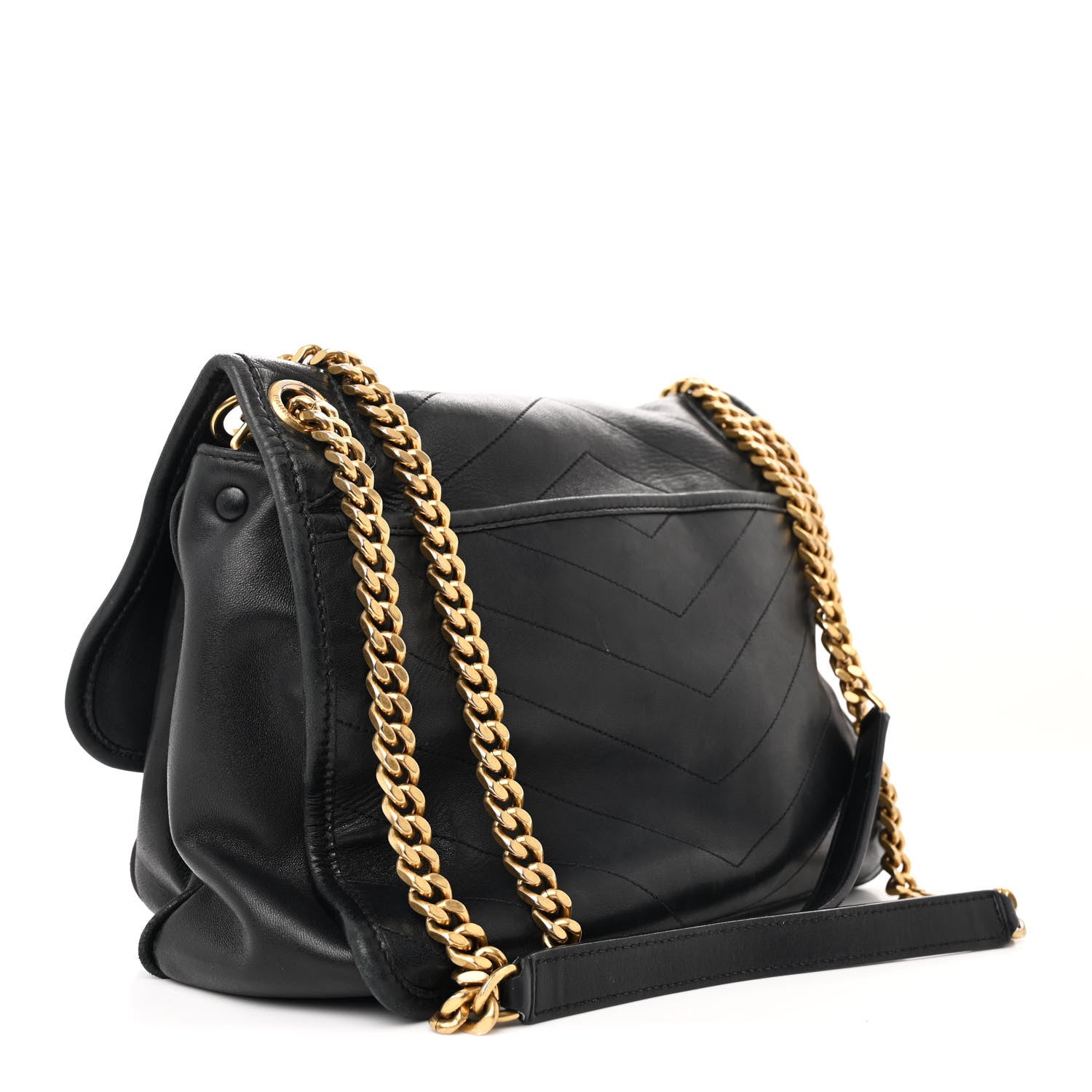Saint Laurent Lambskin Matelasse Monogram Medium Niki Chain Satchel Black 3 of 11