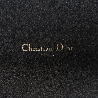 Christian Dior Grained Calfskin Saddle Chain Wallet Pouch Black 6 of 10