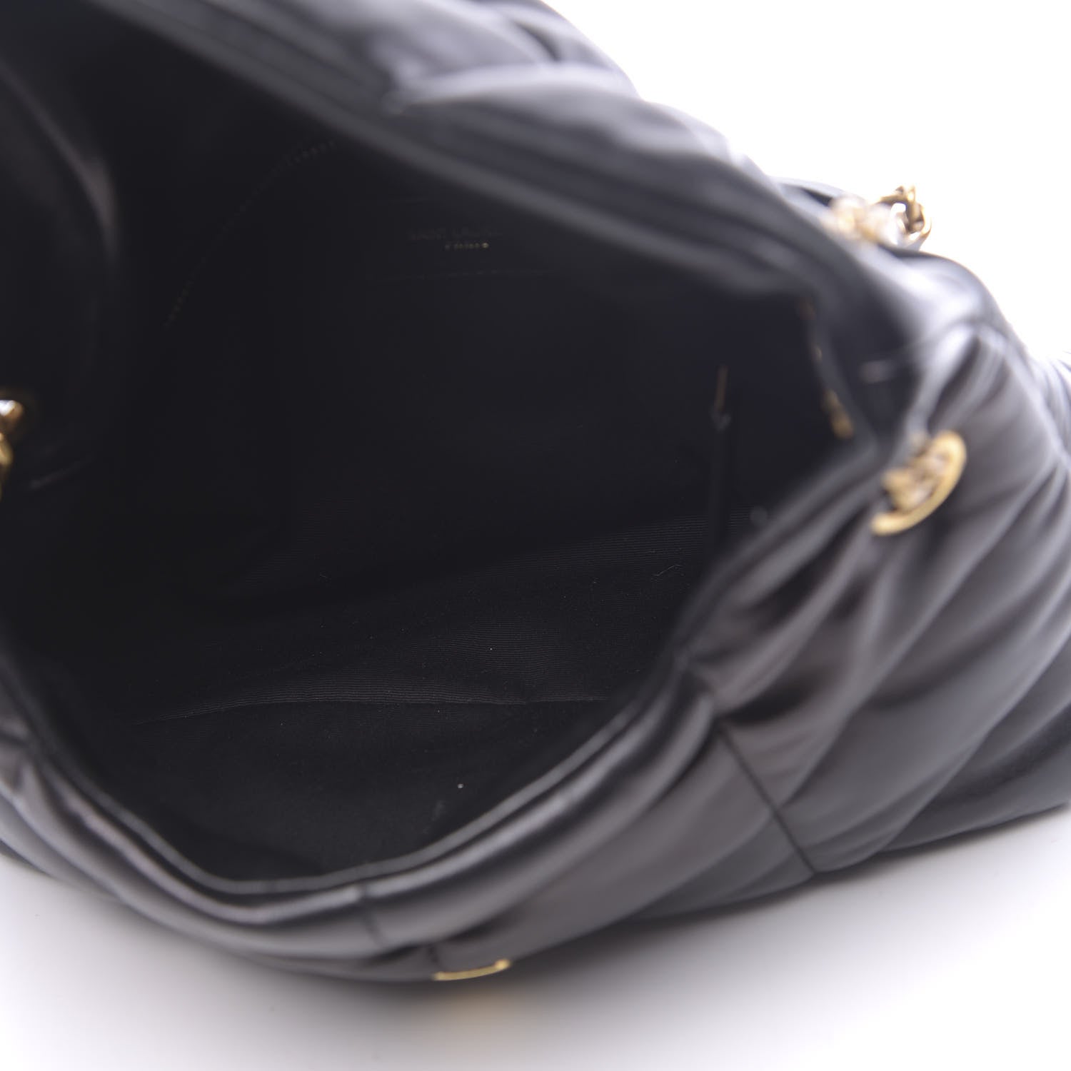 Saint Laurent Lambskin Quilted Small Loulou Puffer Monogram Chain Satchel Black 5 of 10