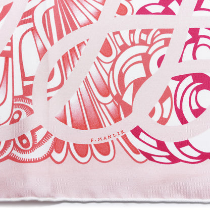 Hermes Silk Reverie Solitaire Scarf 90 Rose Pale Bleu Fuchsia 3 of 6