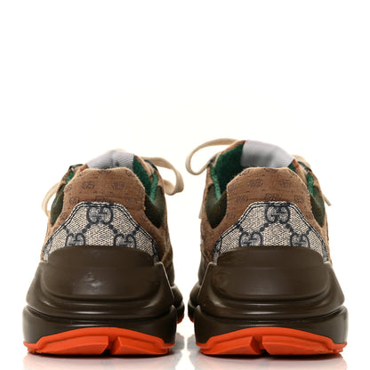 Gucci GG Supreme Monogram Mix Monogram Womens Rhyton Sneakers 36 Bordeaux Beige Ebony 5 of 8