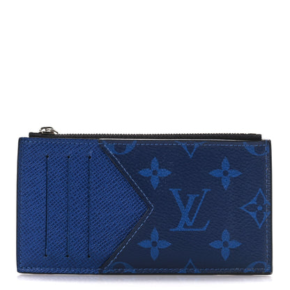 Louis Vuitton Monogram Taiga Coin Card Holder Cobalt 1 of 9