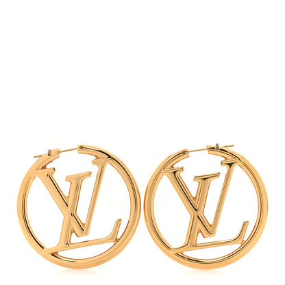 Louis Vuitton Metal Louise Hoop Earrings Gold 1 of 5