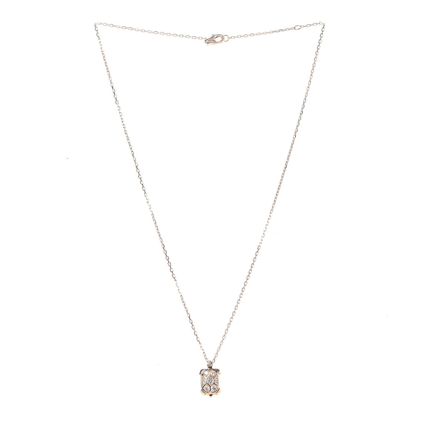 18K Pink Gold Diamond Torute Pendant Necklace