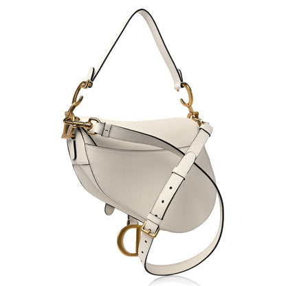Christian Dior Grained Calfskin Saddle Bag With Strap Latte 3 of 11