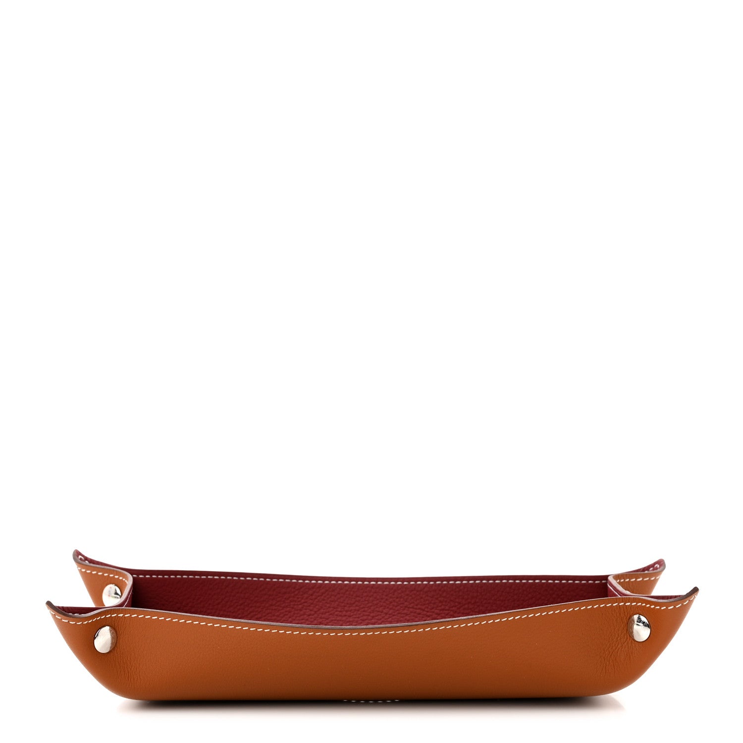 Hermes Taurillon Clemence Mises et Relances Desk Pencil Case Fauve Rouge H 1 of 7