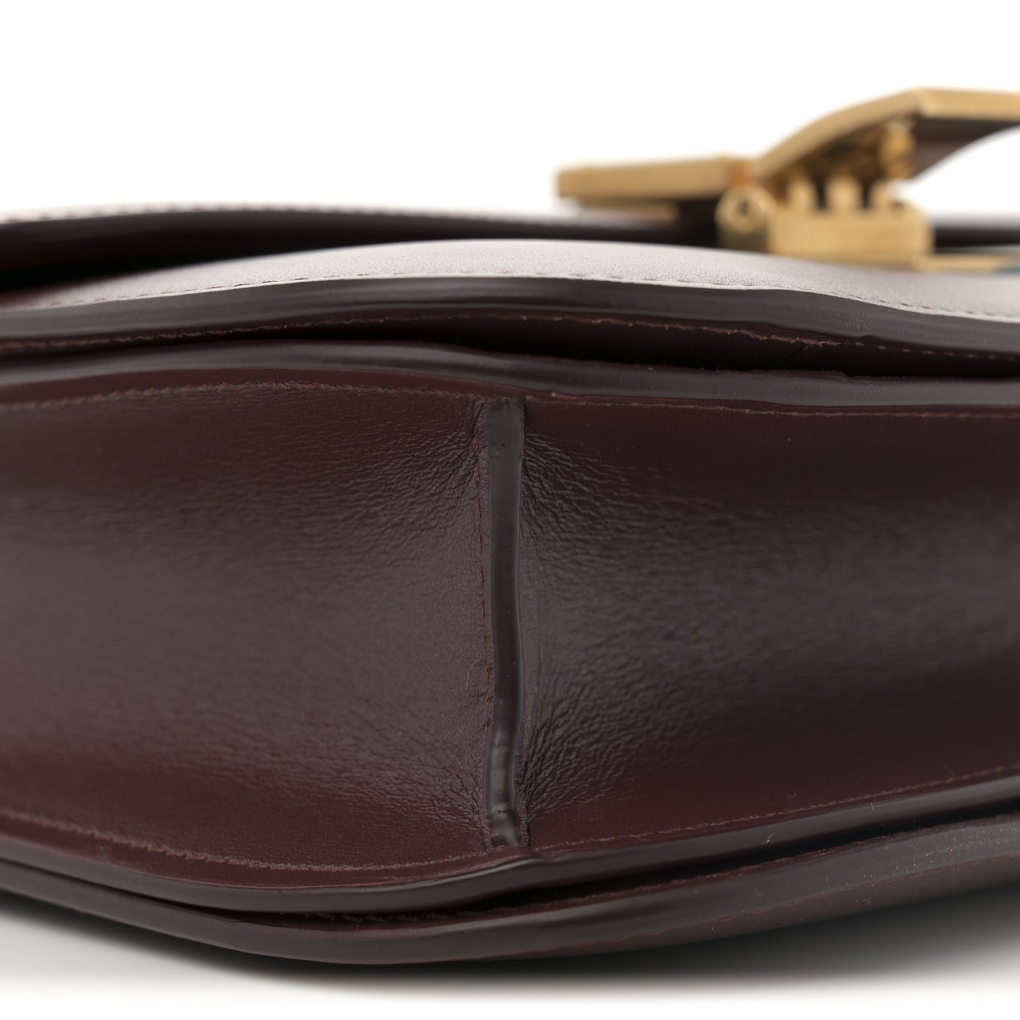 Box Calfskin Medium Classic Box Flap Bag Burgundy