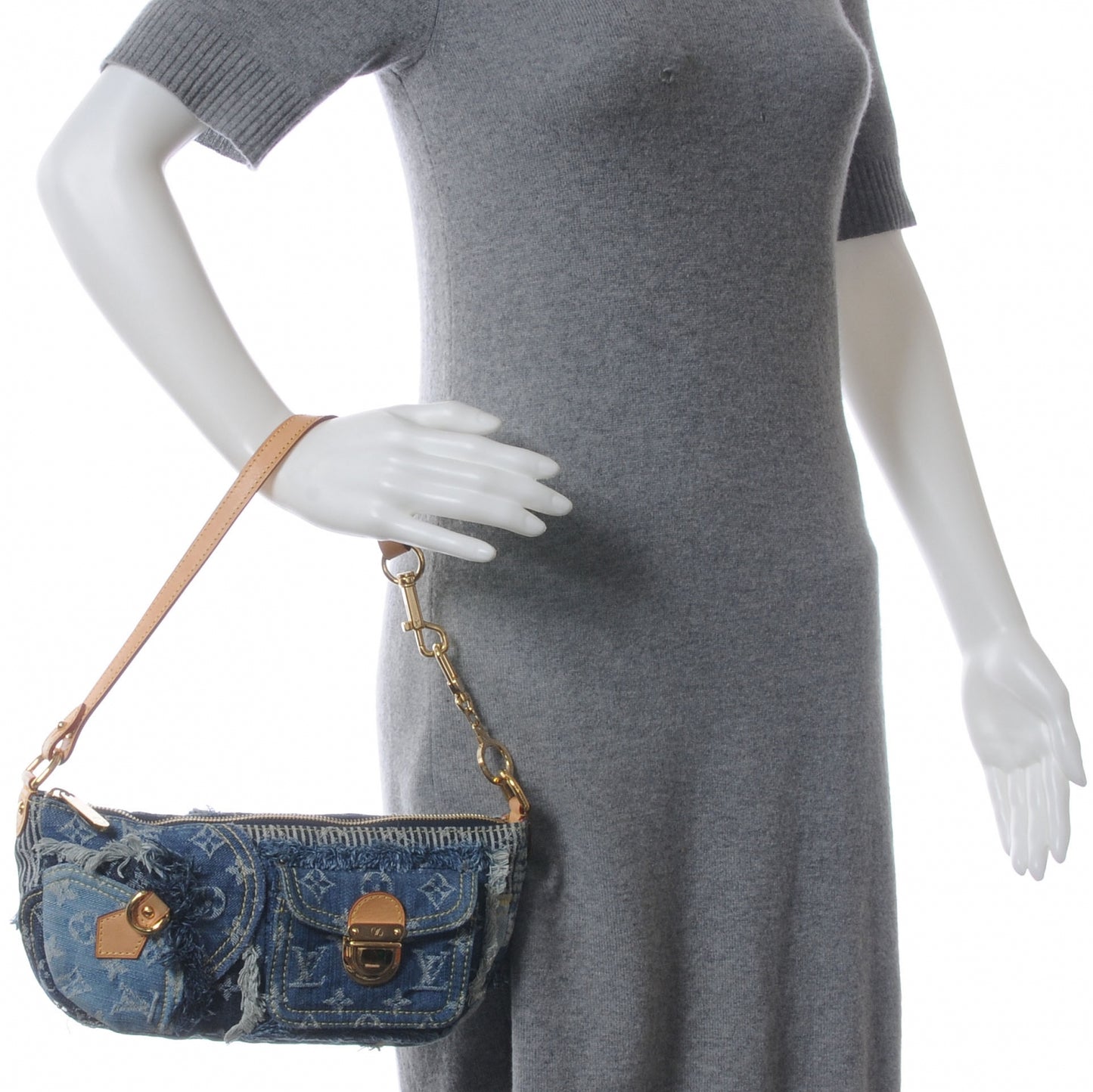 Denim Patchwork Pouchy Blue
