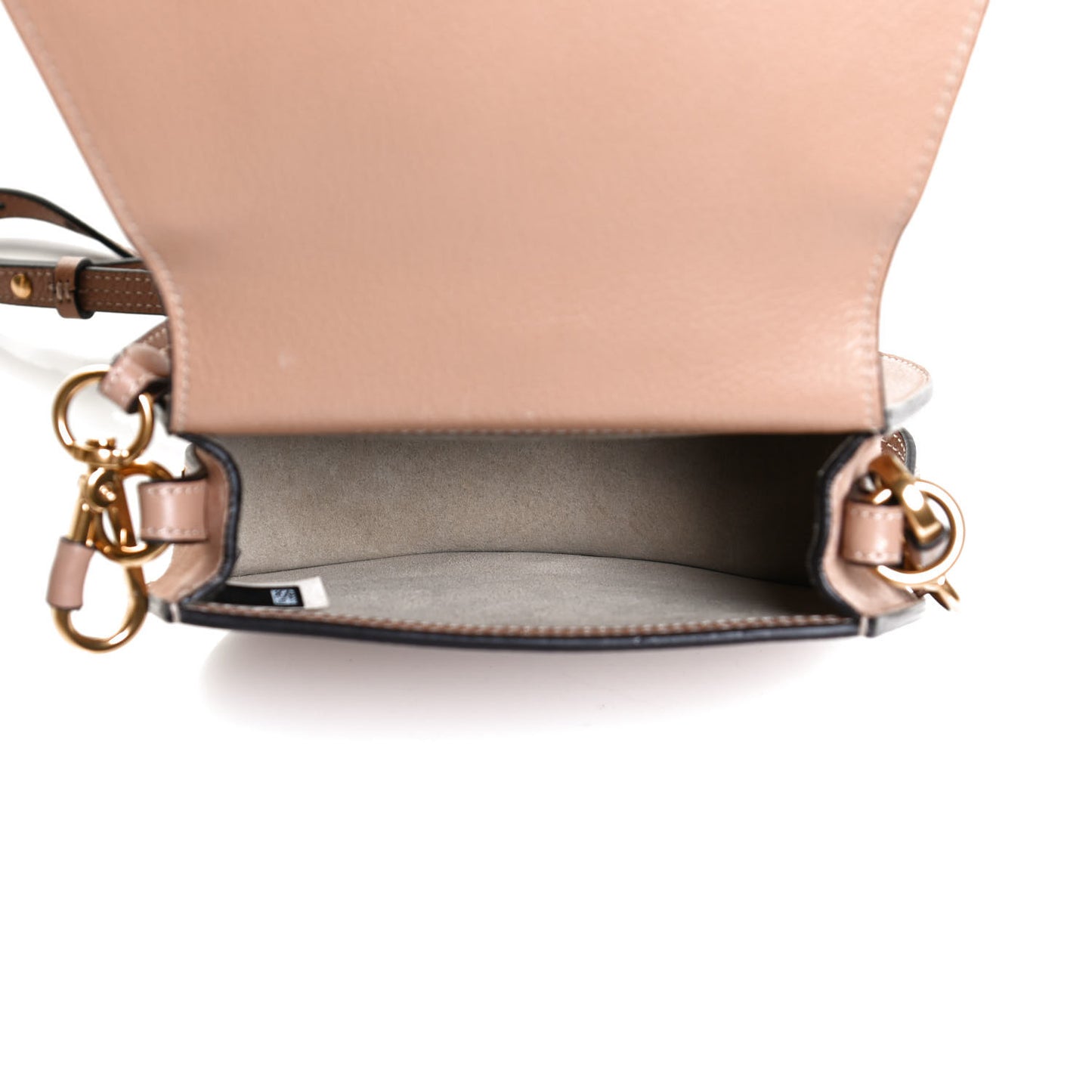 Calfskin Suede Small Nile Bracelet Bag Biscotti Beige