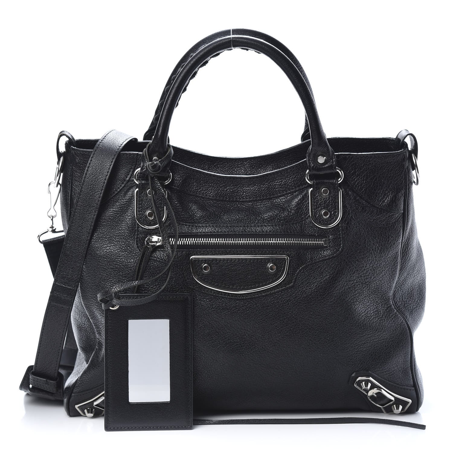 Balenciaga Chevre Silver Metallic Edge Hardware Velo Black 1 of 17