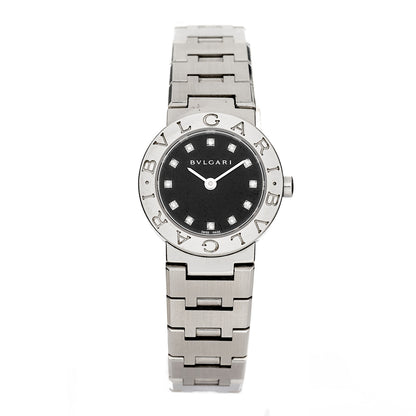 Bulgari Stainless Steel Diamond 23mm Quartz Watch Black 1 of 4