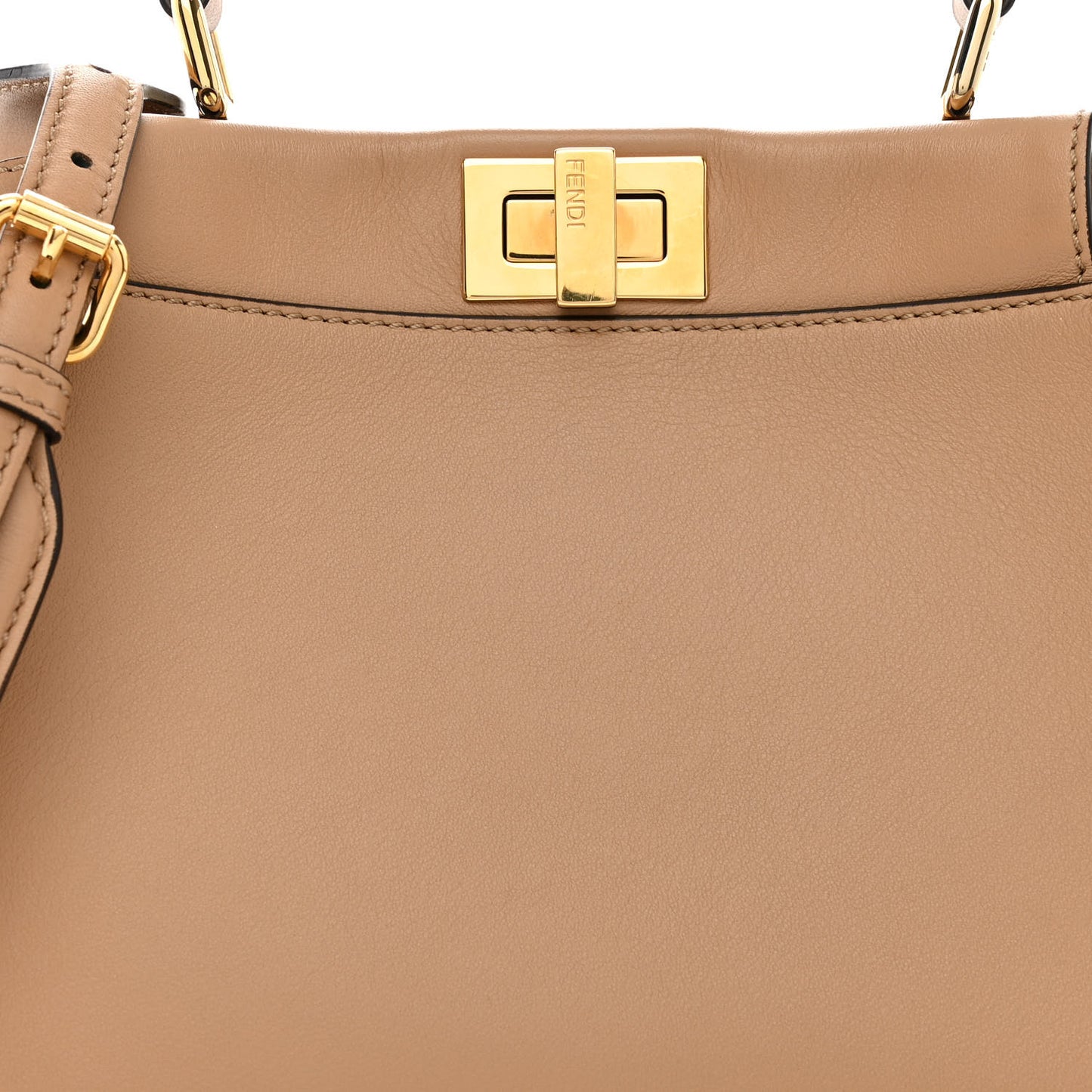 Vitello Seta Nabuk Pequin Mini Peekaboo Iconic Satchel Cuoio Tobacco Moro