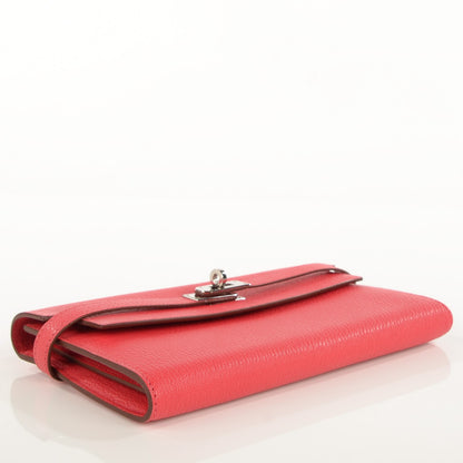 Hermes Chevre Mysore Kelly Longue Wallet Bougainvillea 8 of 13