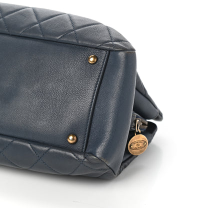 Chanel Calfskin Quilted Small CC Crown Tote Blue 10 of 10