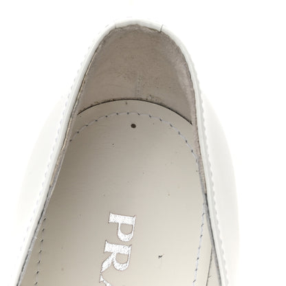 Prada Vernice Triangle 50mm Loafers 38.5 White 10 of 13