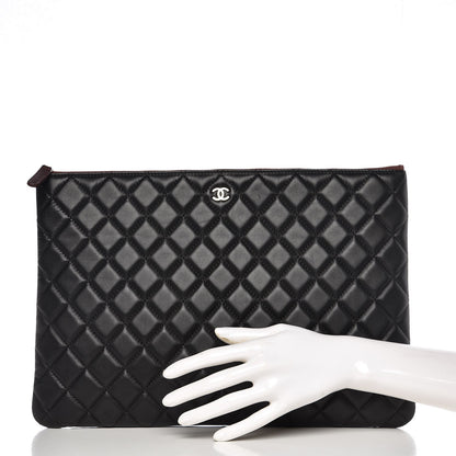 Chanel Lambskin Quilted Large Cosmetic Case Black 2 of 7