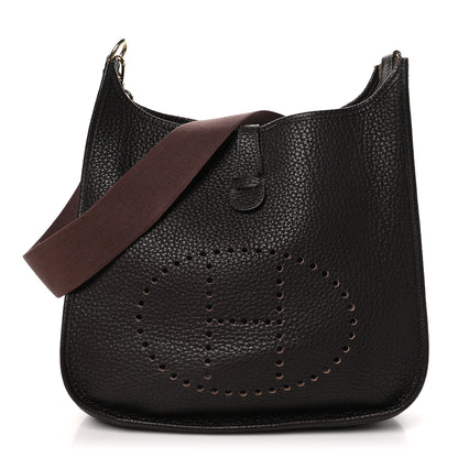 Hermes Taurillon Clemence Evelyne GM Chocolate 1 of 10