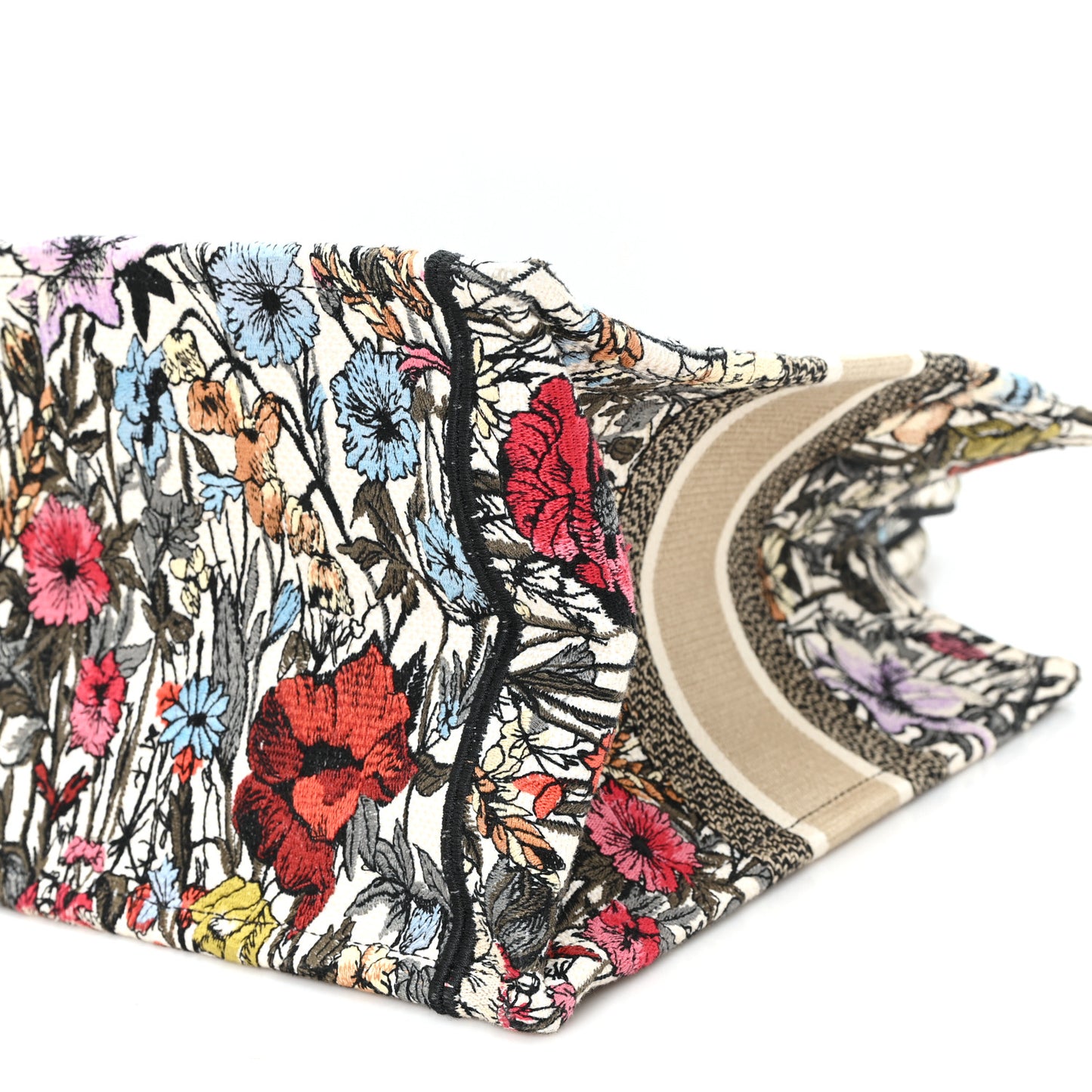 Canvas Embroidered Medium Mille Fleurs Book Tote Multicolor