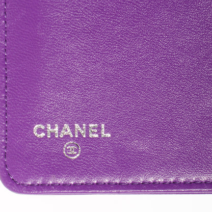 Chanel Lambskin Quilted Boy Yen Wallet Purple 7 of 8