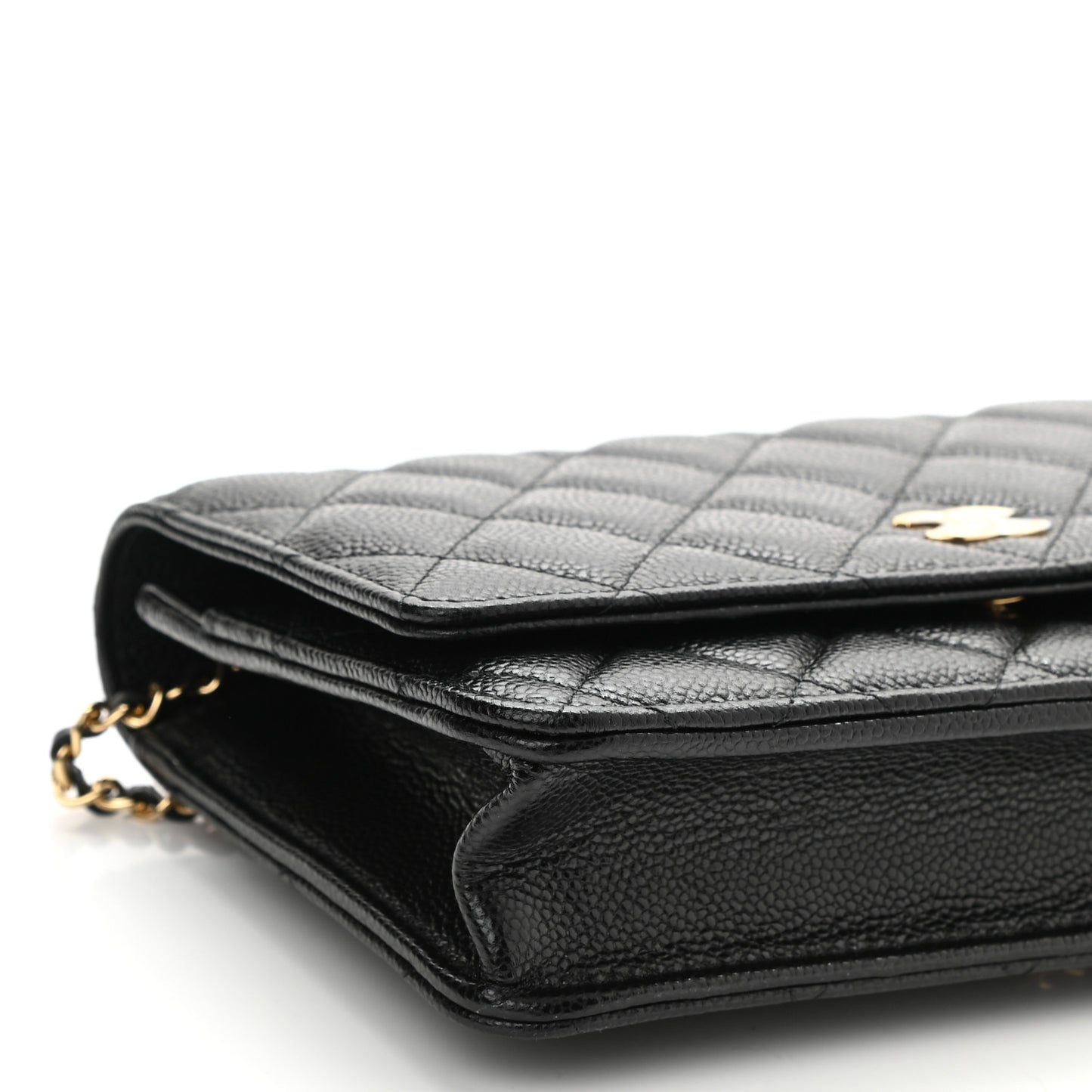 Caviar Quilted Miss Coco Wallet On Chain WOC Black