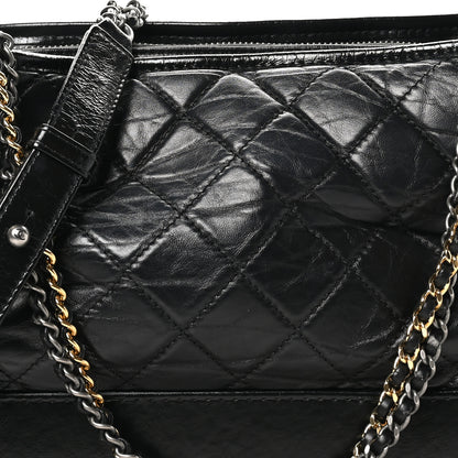 Chanel Aged Calfskin Quilted Medium Gabrielle Hobo Black 8 of 11