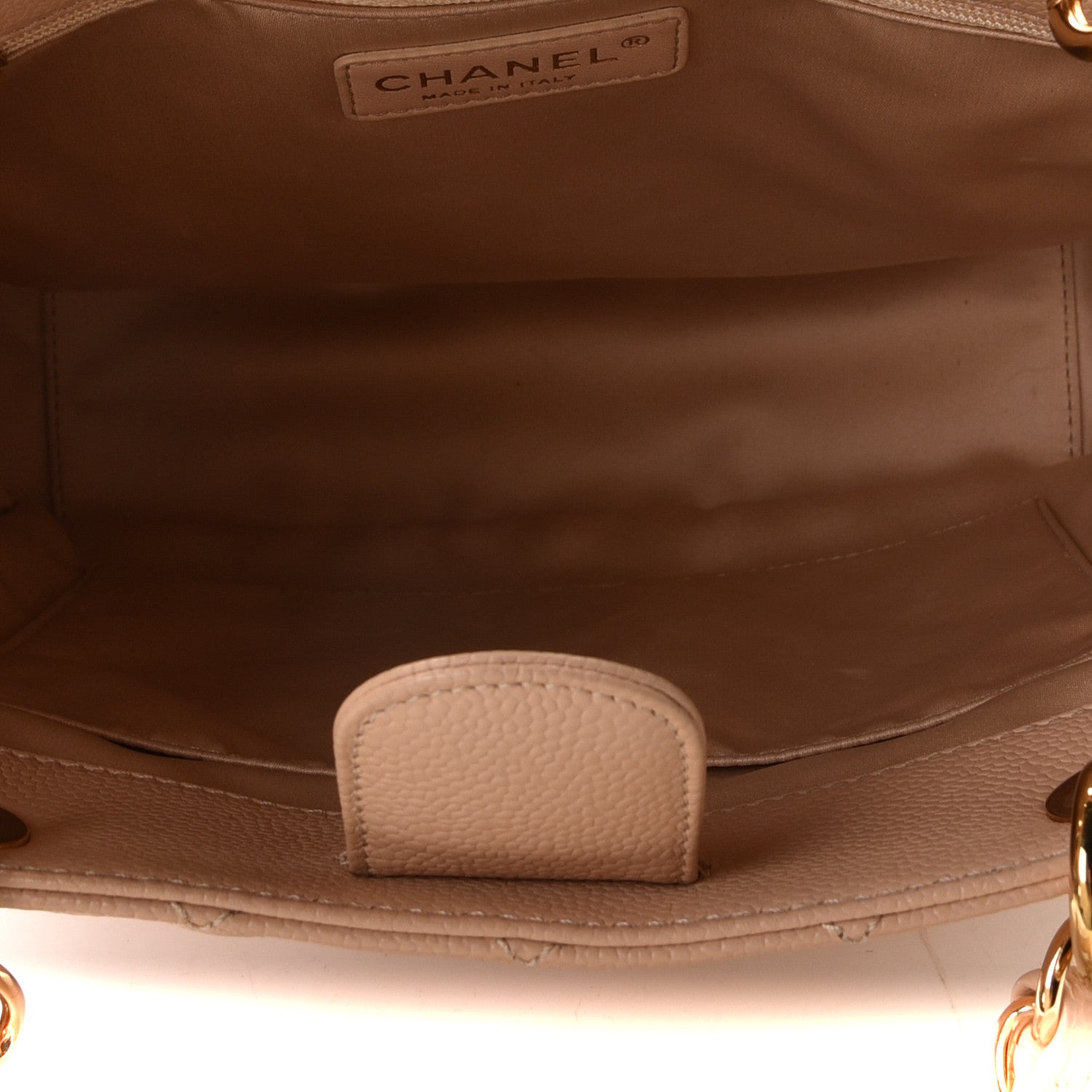 Chanel Caviar Quilted Petit Shopping Tote PST Light Beige 4 of 10