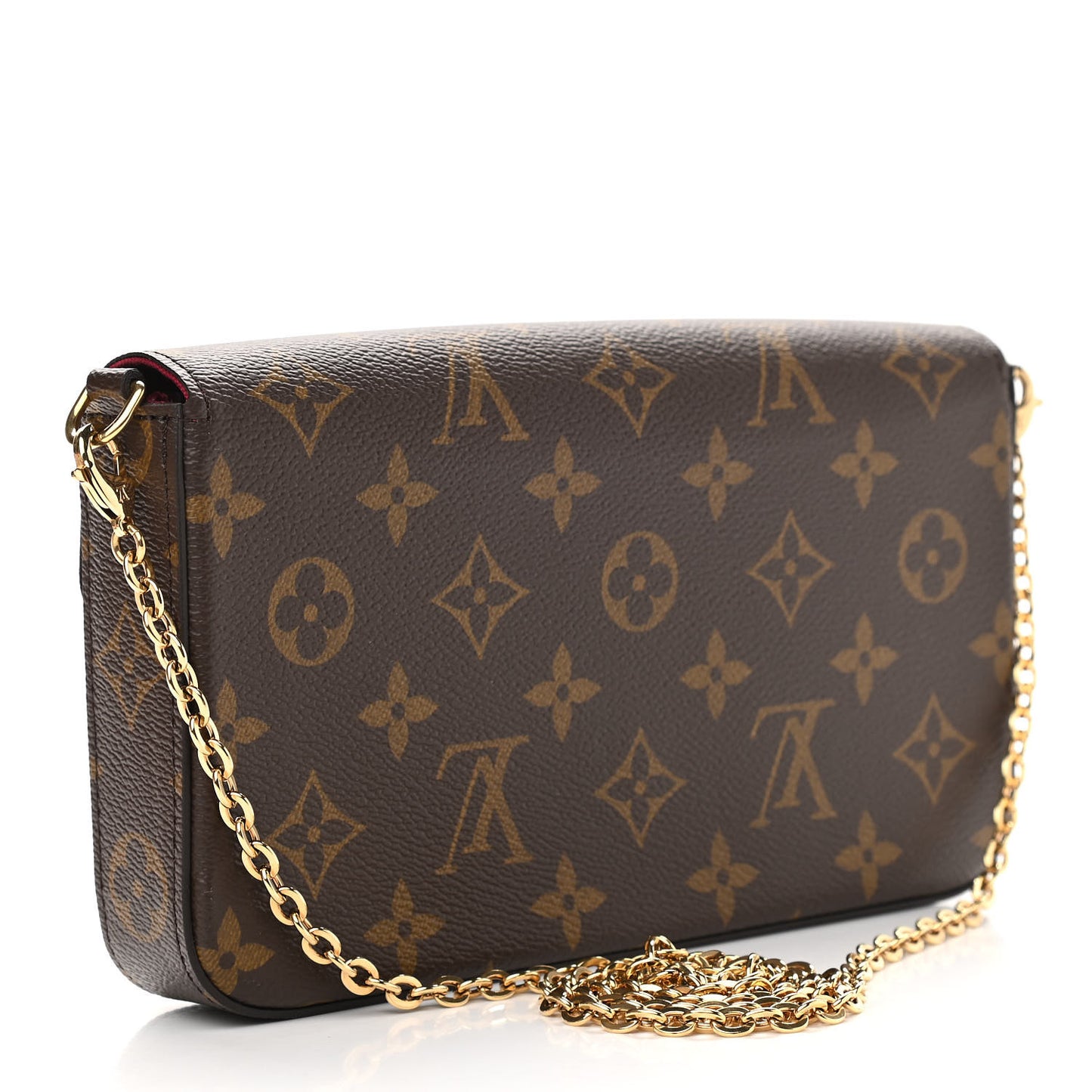 Monogram Pochette Felicie Chain Wallet Fuchsia