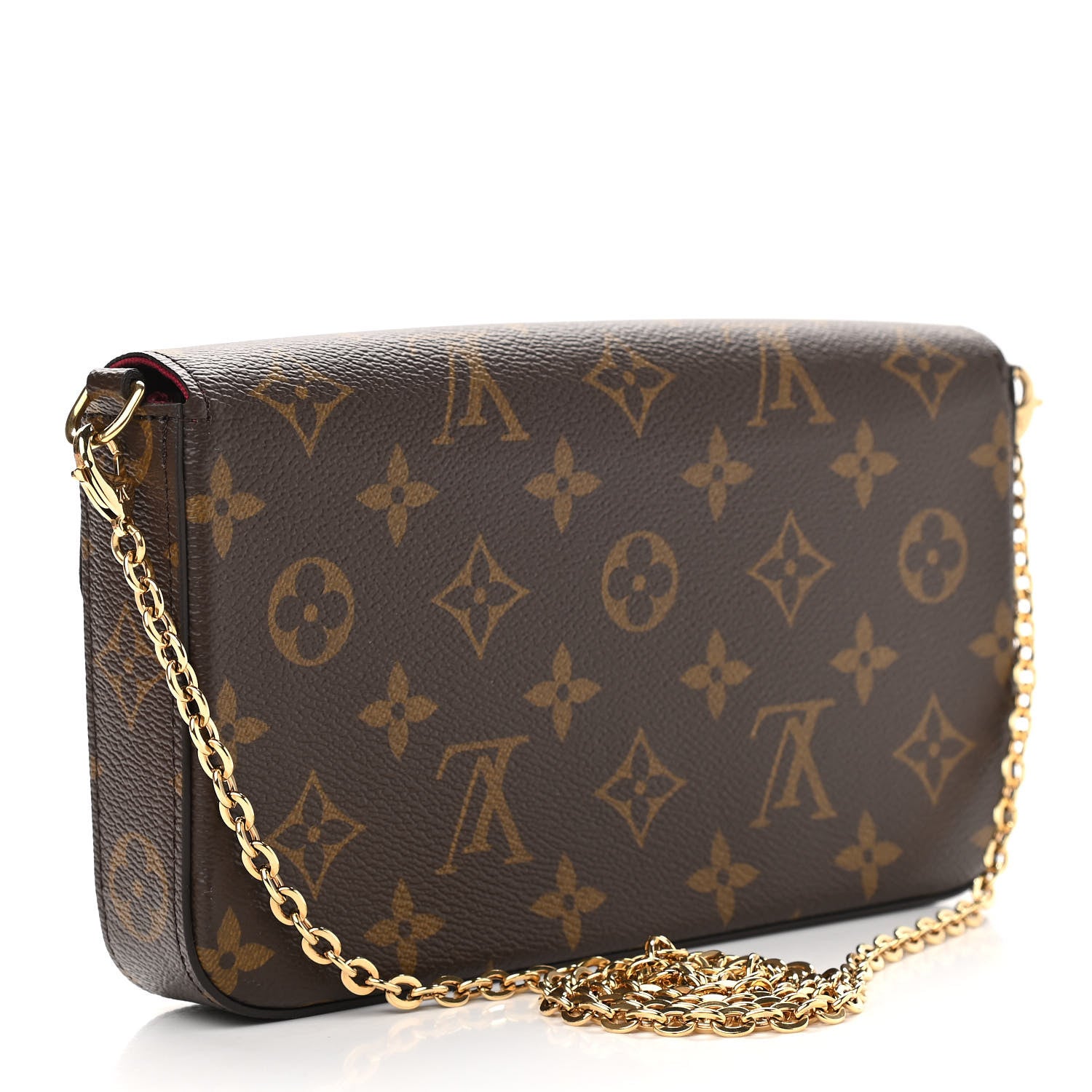 Louis Vuitton Monogram Pochette Felicie Chain Wallet Fuchsia 4 of 11