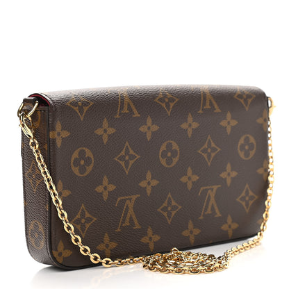 Louis Vuitton Monogram Pochette Felicie Chain Wallet Fuchsia 4 of 11