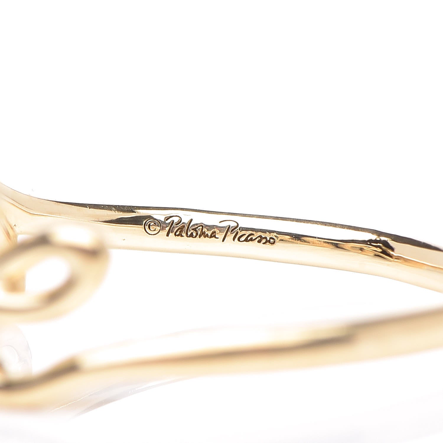 Tiffany 18K Yellow Gold Paloma's Graffiti Love Ring 55 7.25 5 of 6
