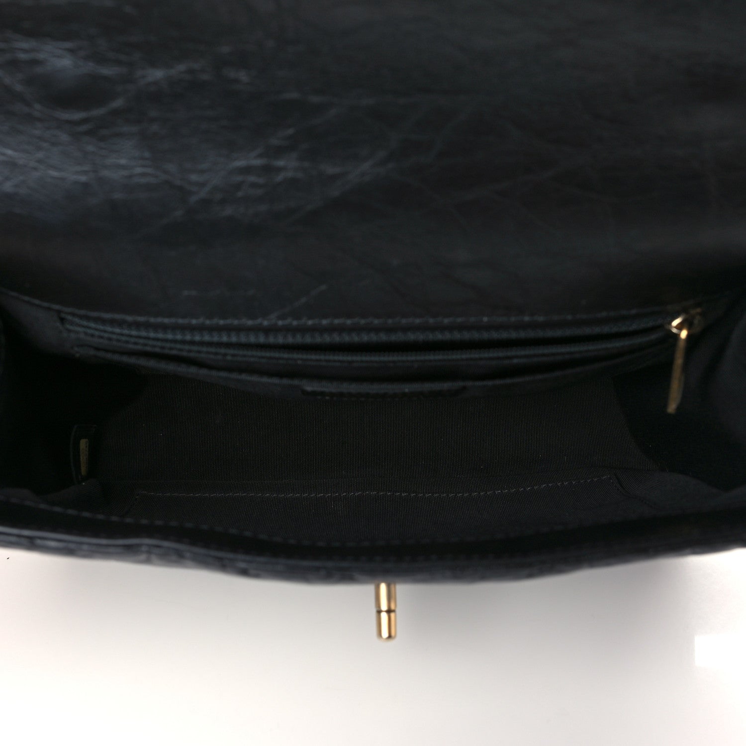 Chanel Calfskin Chevron Quilted Top Handle Flap Black 5 of 9