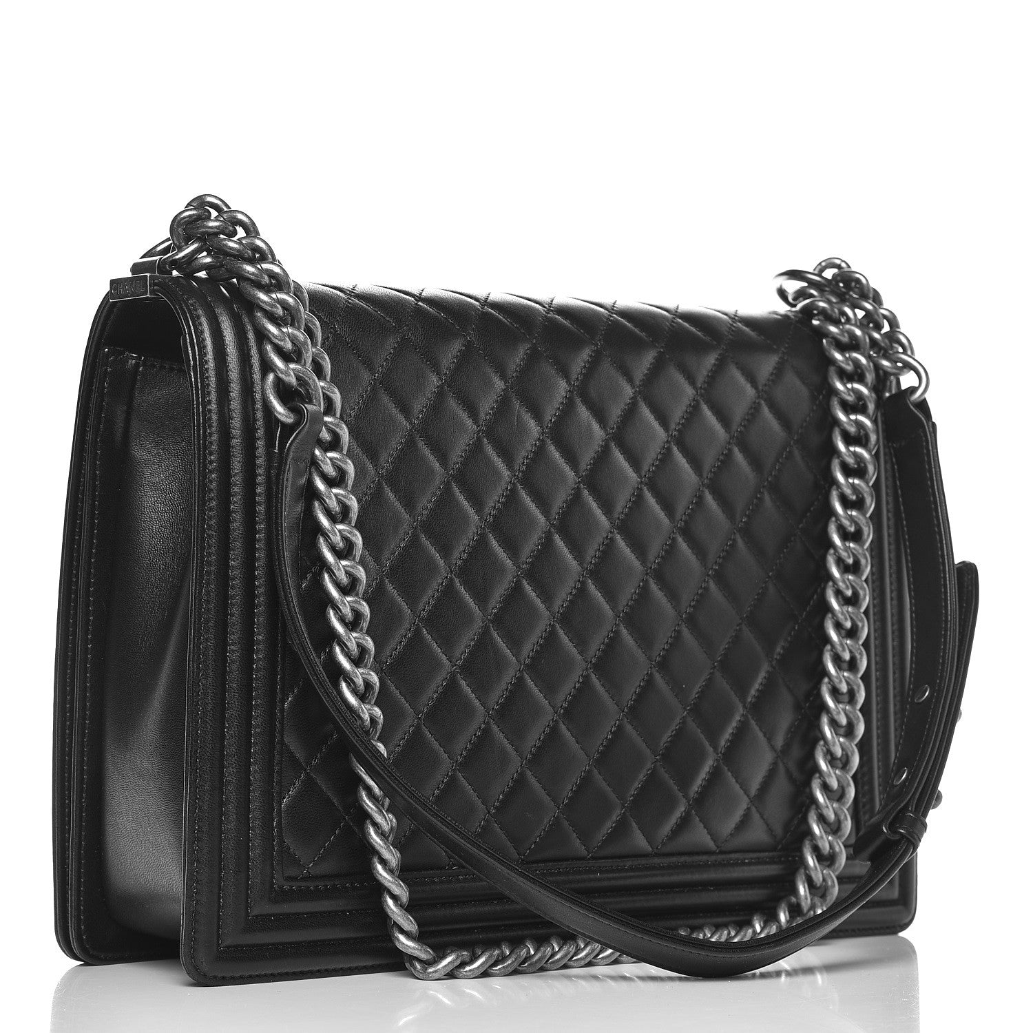 Chanel Lambskin Quilted Large Boy Flap Black 4 of 9
