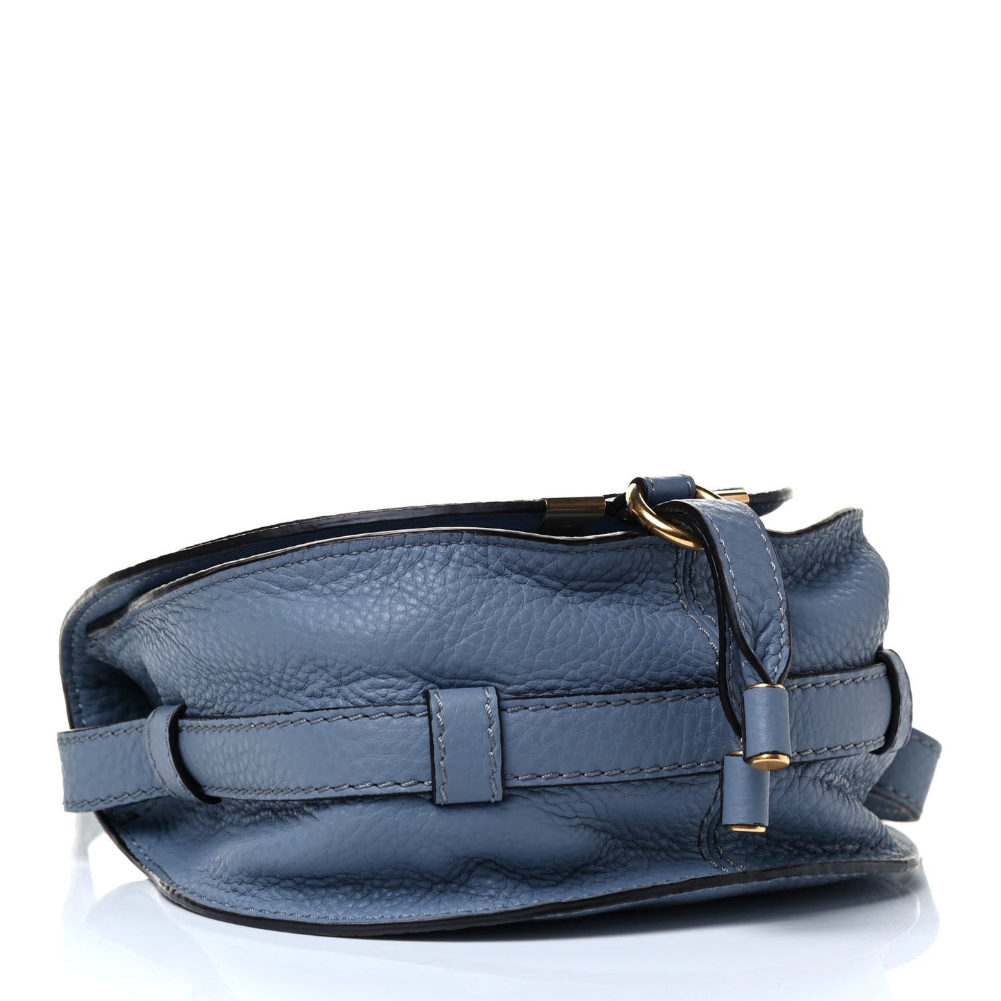 Calfskin Mini Marcie Round Crossbody Bag Faded Blue