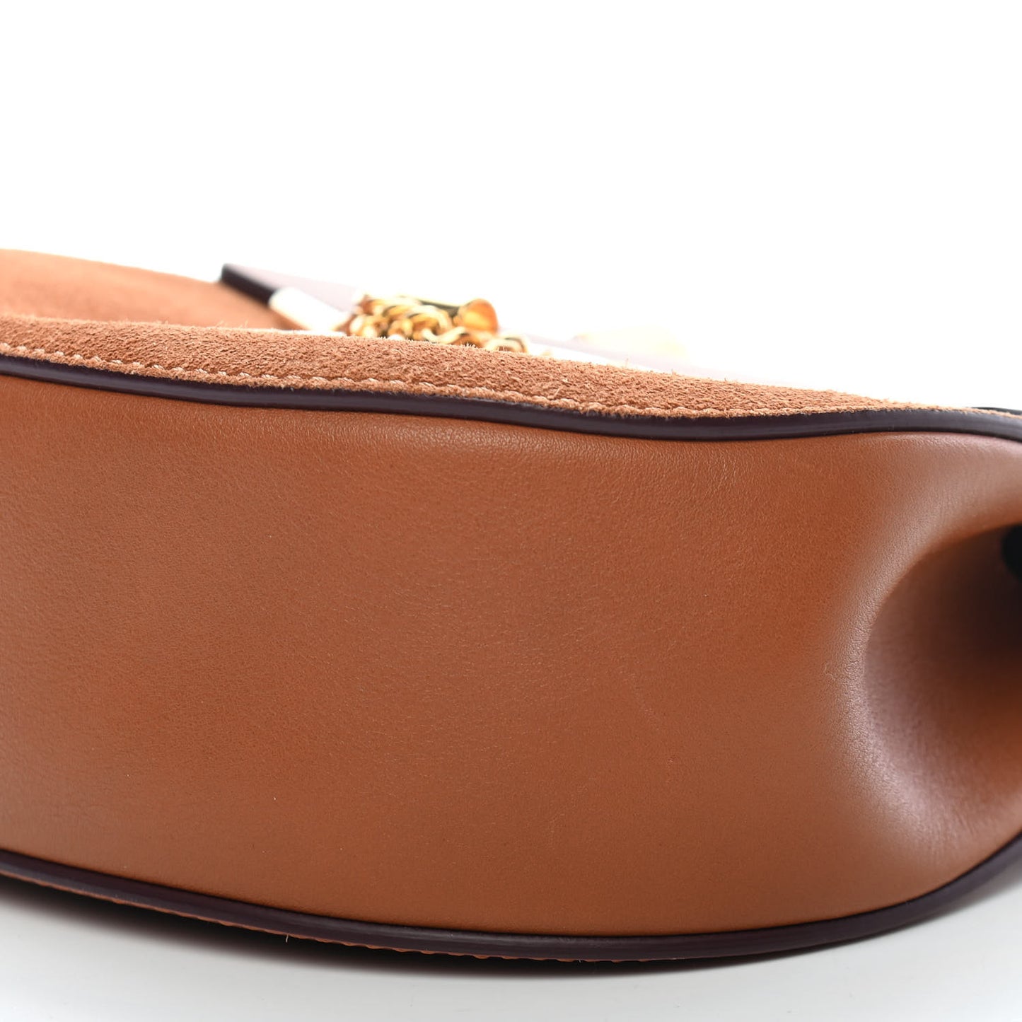 Suede Smooth Calfskin Mini Drew Shoulder Bag Caramel