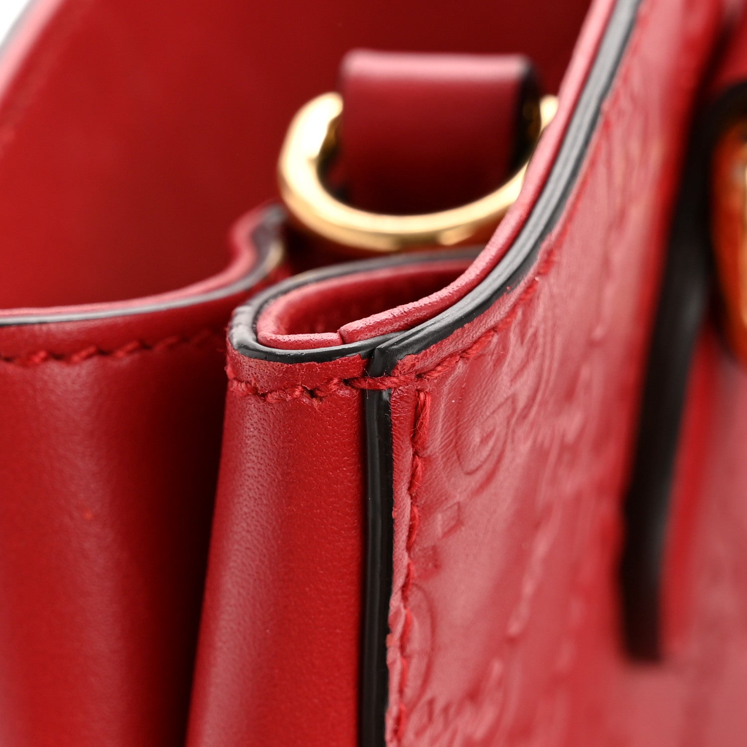 Gucci Soft Guccissima Signature Top Handle Tote Bag Red 12 of 15