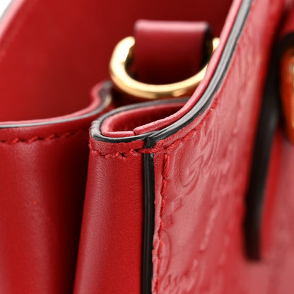 Gucci Soft Guccissima Signature Top Handle Tote Bag Red 12 of 15