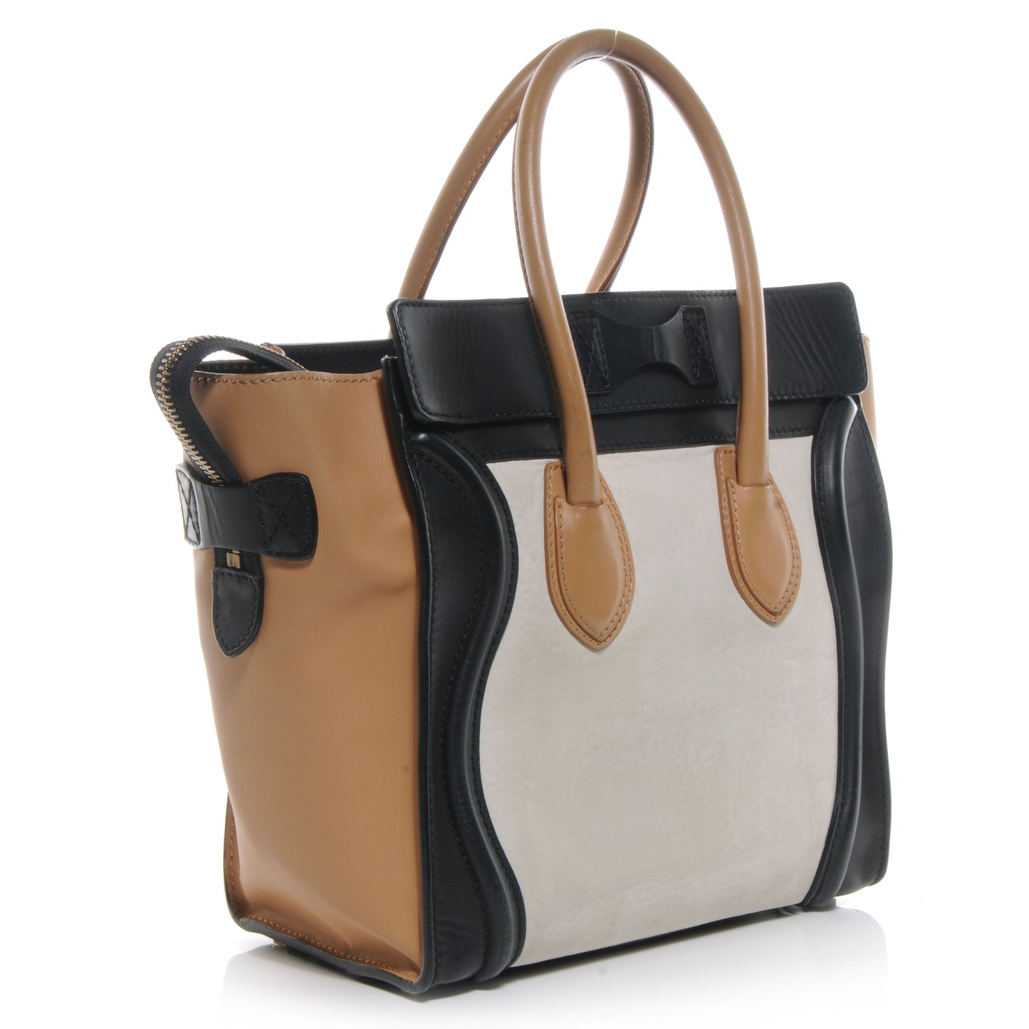 Shrunken Lambskin and Smooth Calfskin Micro Tri-Color Luggage