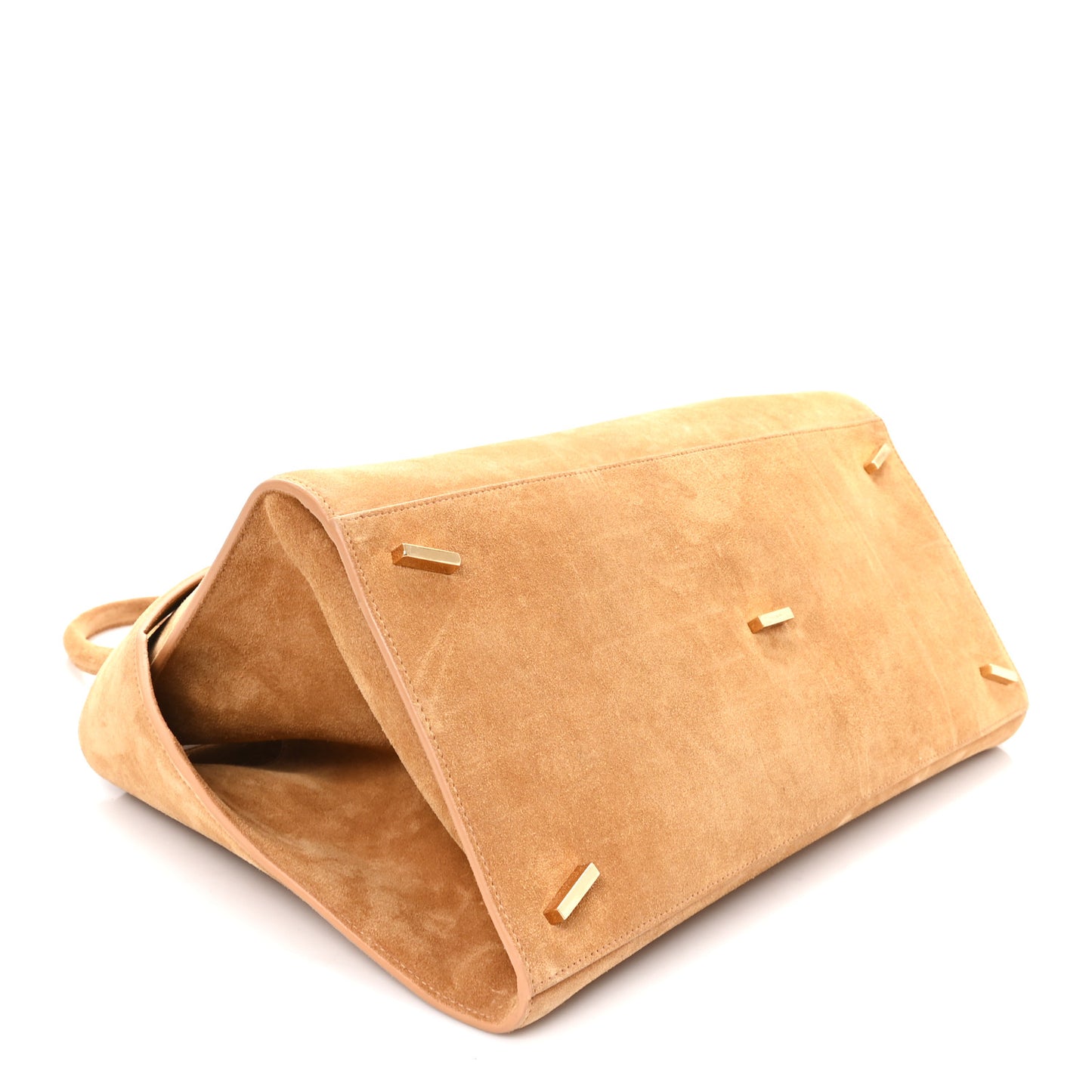 Suede Calfskin Large Hug Bag Natural