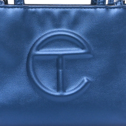 Telfar Metallic Vegan Leather Small Shopping Bag Cobalt 7 of 9