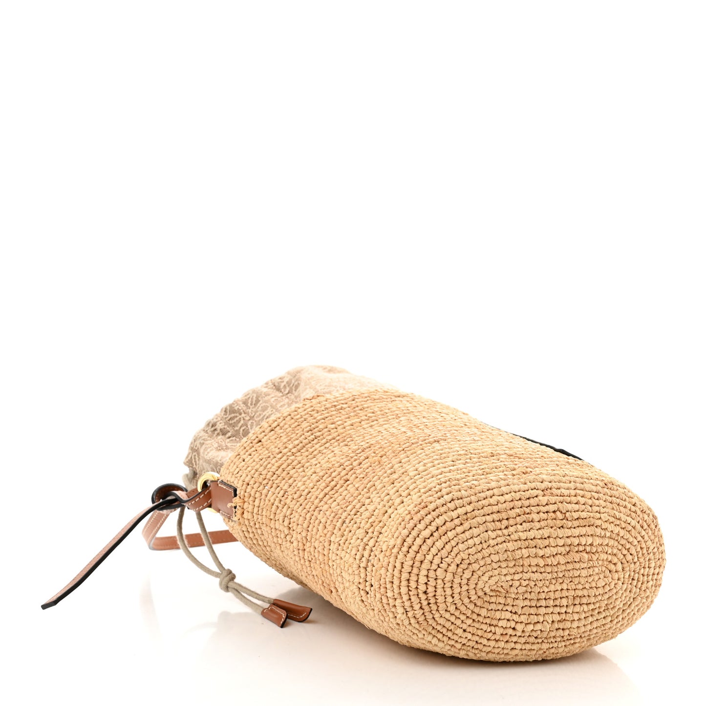 Calfskin Raffia Anagram Paulas Ibiza Pochette Bag Natural Tan