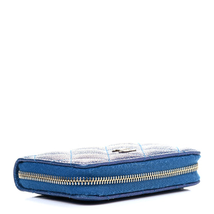 Chanel Iridescent Caviar Quilted Zip Coin Purse Dark Blue 3 of 4