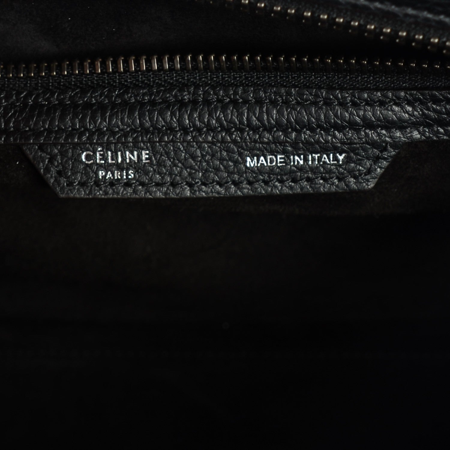 Celine Drummed Calfskin Micro Luggage Black 7 of 8