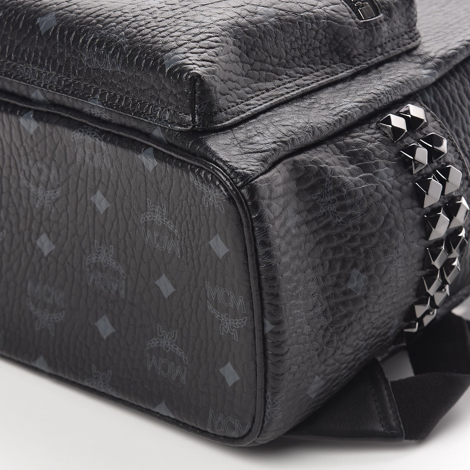 MCM Visetos Small Side Stud Stark Backpack Black 9 of 10