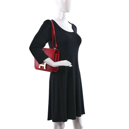 Hermes Ostrich Constance 24 Rouge Vif 2 of 9