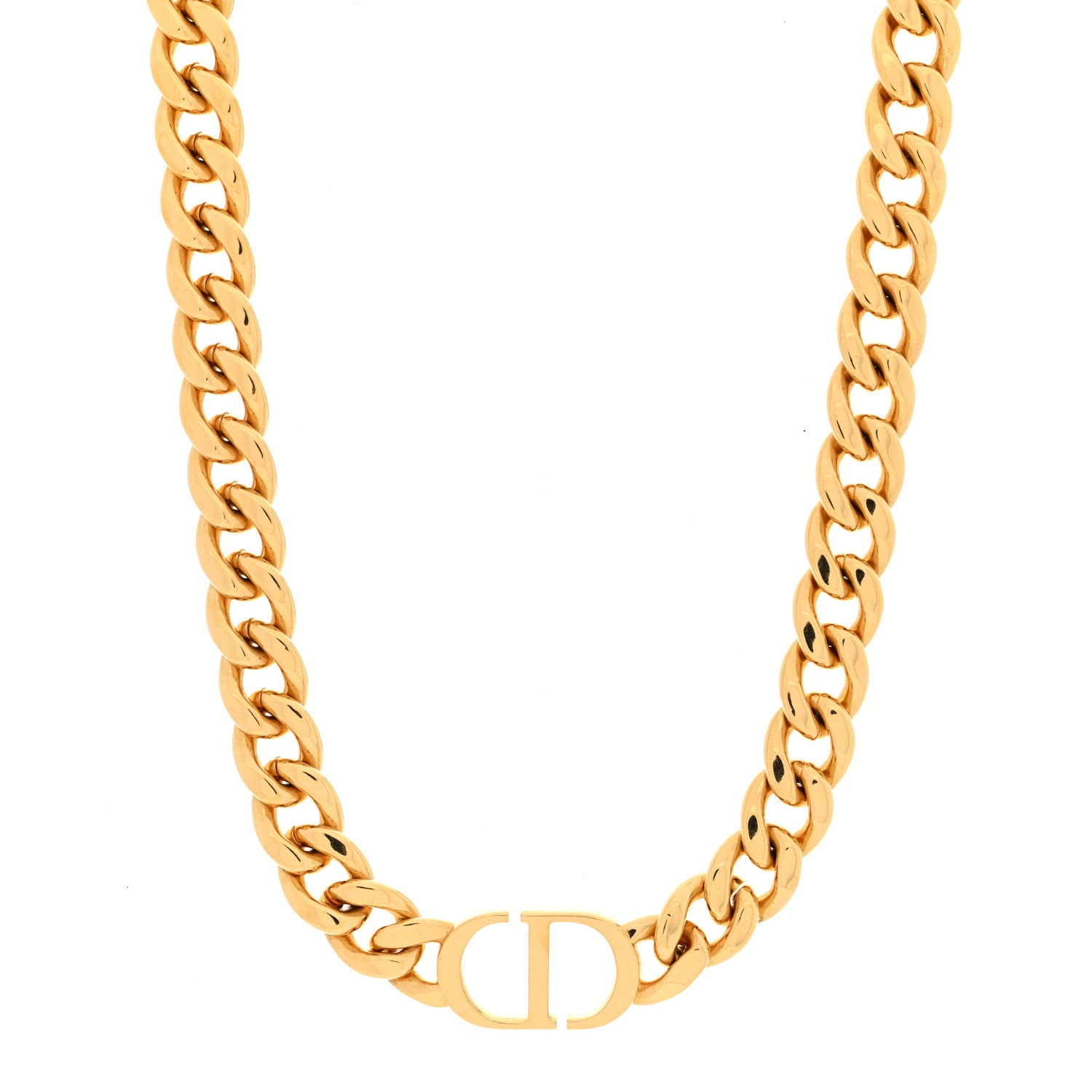 Christian Dior Metal CD Spikes Choker Necklace Gold 1 of 4