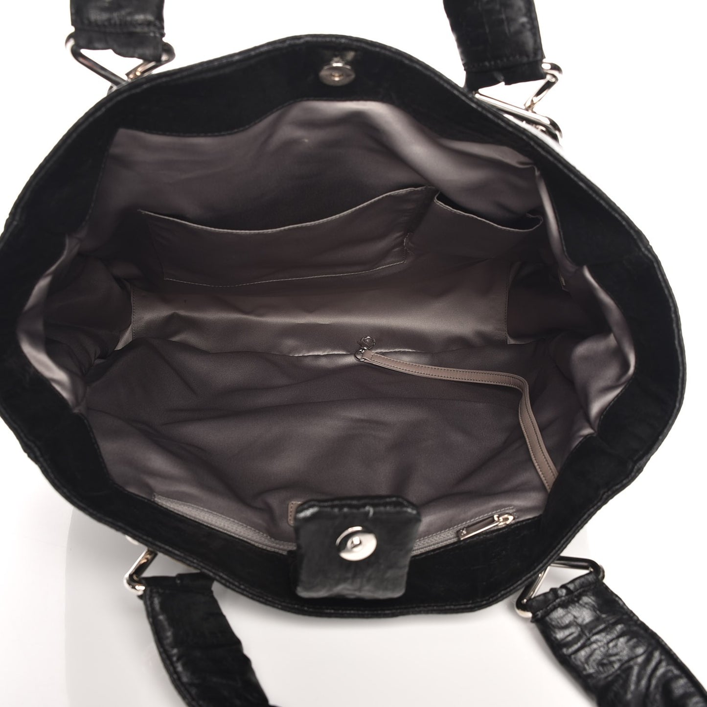 Crinkled Coated Canvas Large Le Marais Tote Black