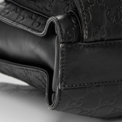 Gucci Guccissima Bamboo Messenger Bag Black 5 of 9