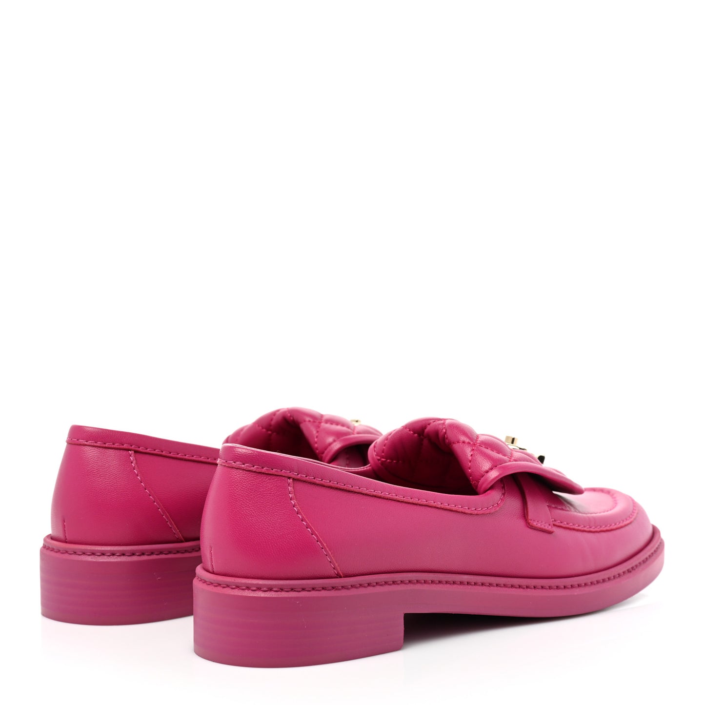 Lambskin Quilted CC Turnlock Loafers 41 Fuchsia